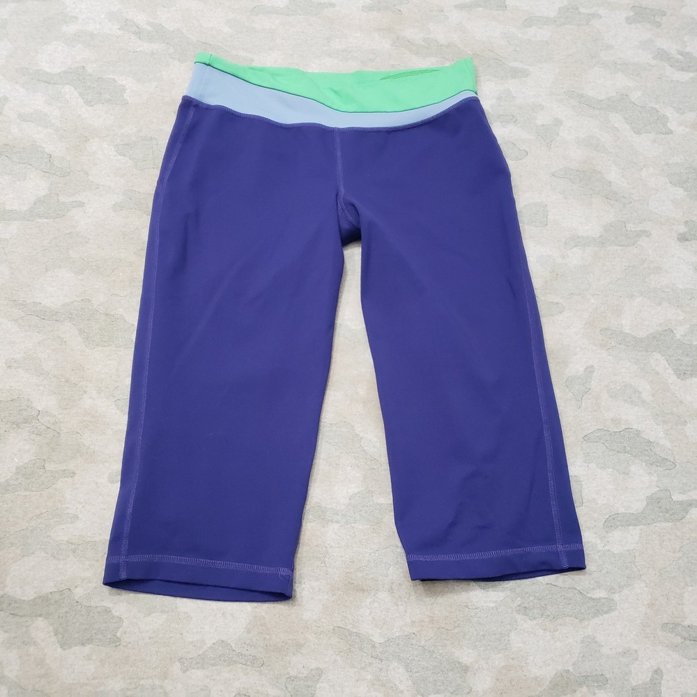 Patagonia Capri Leggings Womens Medium Blue Athletic Yoga Pull On Outdoors Gym